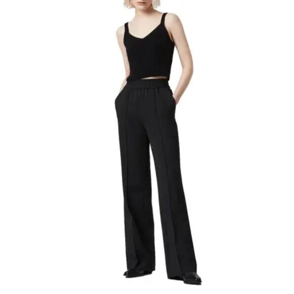 Allsaints Millie Wide Leg Trouser in Black size 4 - Picture 4 of 9